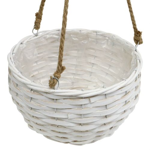 Floristik24 Cesto de flores para pendurar branco Ø23cm C 68cm