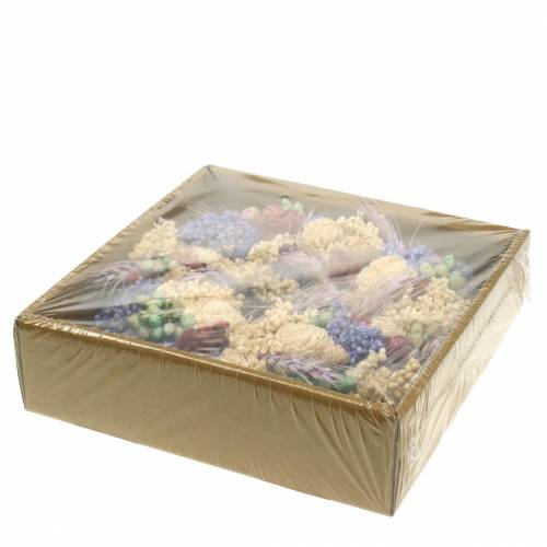 Floristik24 Grinalda decorativa de grama seca e flores artificiais lilás Ø20cm