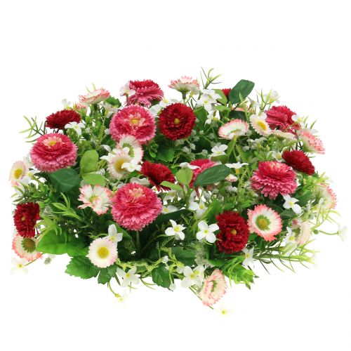 Floristik24 Grinalda de flores com Bellis Rosa-Branco Ø30cm
