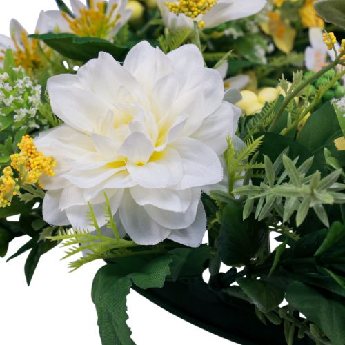 Floristik24 Guirlanda de porta decoração de parede flores dálias banksia branco Ø35cm
