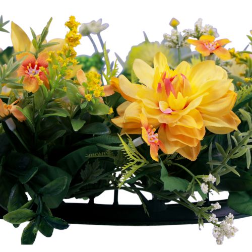 Floristik24 Guirlanda de porta decoração de parede flores dálias banksia amarelo Ø35cm