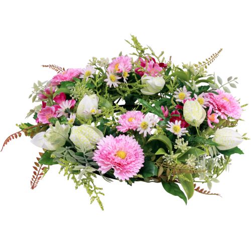 Floristik24 Grinalda de flores guirlanda de porta artificial primavera verão Ø30cm Alt.9cm
