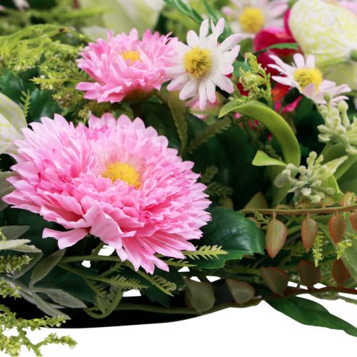 Floristik24 Grinalda de flores guirlanda de porta artificial primavera verão Ø30cm Alt.9cm