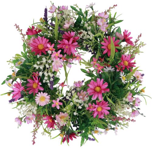 Floristik24 Guirlanda de flores guirlanda de porta artificial rosa roxo Ø30cm Alt.10cm