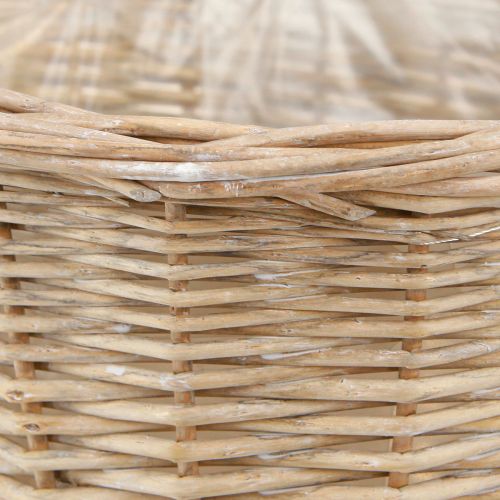 Itens Cesta para vaso de flores em salgueiro em cinza natural/branco Alt.26cm 2 unidades