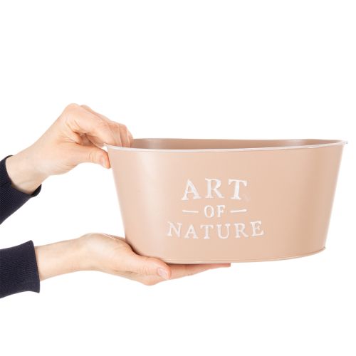 Vaso oval de zinco para flores, rosa antiga, 27×18cm, A12,5cm | Floristik24.pt