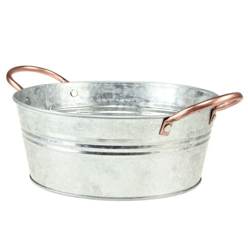 Tigela de flores redonda com alças tigela de metal Ø24cm Alt.10cm
