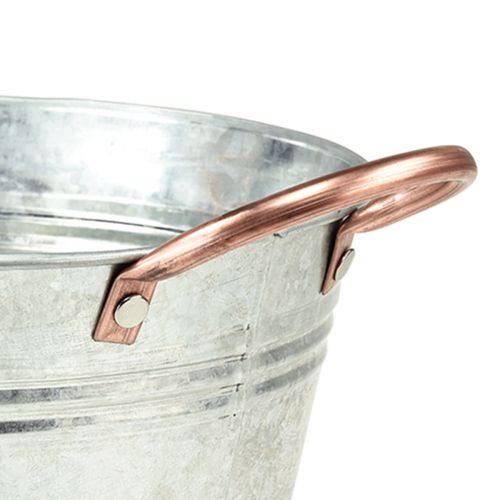 Floristik24 Tigela de flores redonda com alças tigela de metal Ø24cm Alt.10cm