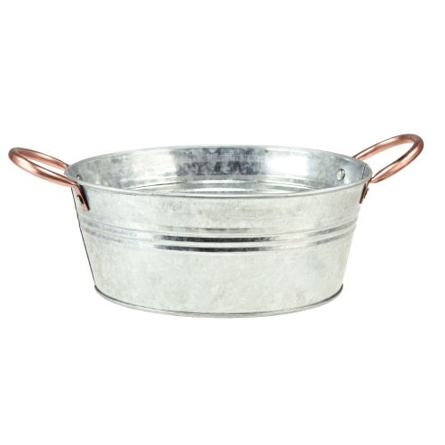 Floristik24 Tigela de flores redonda com alças tigela de metal Ø24cm Alt.10cm