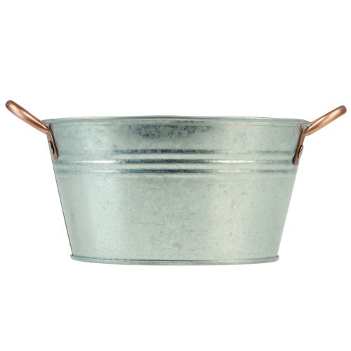 Itens Vaso redondo para flores com alças, tigela de metal Ø17,5cm H9cm