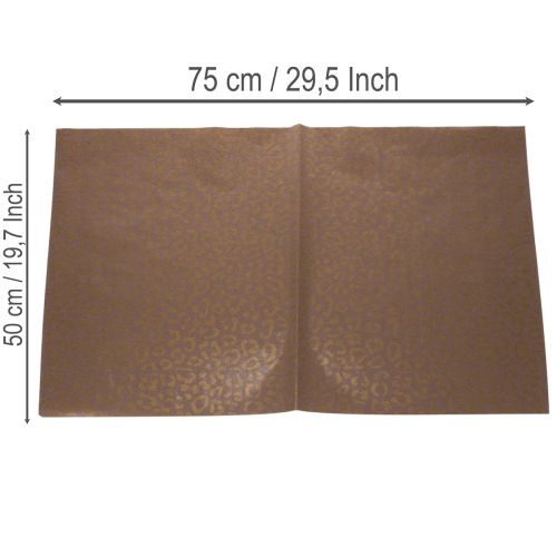 Tecido de seda floral com estampa de leopardo marrom, resistente à umidade, 50x75cm, 20 peças | Floristik24.pt