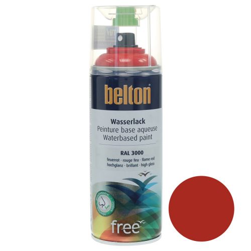 Itens Verniz de água livre Belton spray de cor vermelha fogo vermelho 400ml