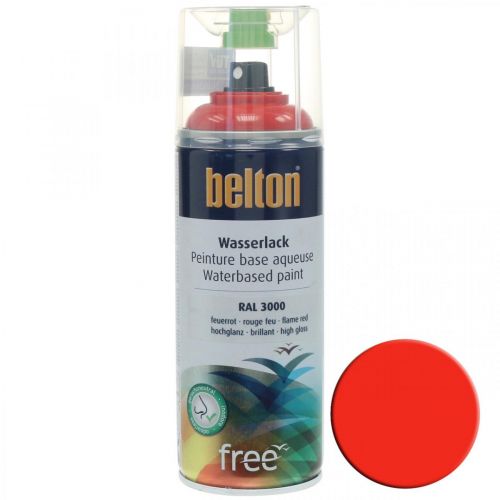 Floristik24 Verniz de água livre Belton vermelho alto brilho spray de cor vermelho fogo 400ml