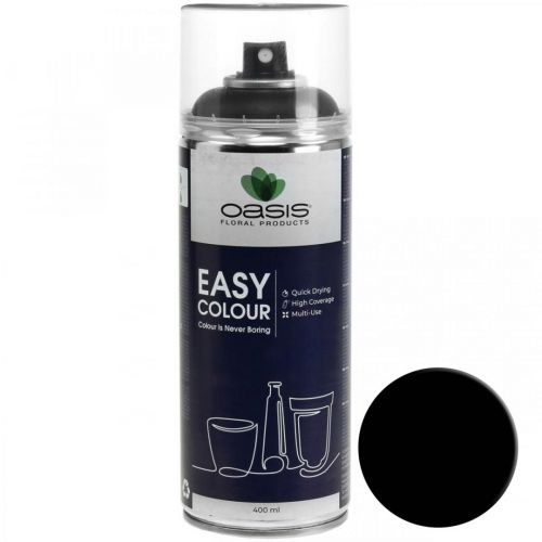 Floristik24 OASIS® Easy Color Spray, spray de tinta preta 400ml
