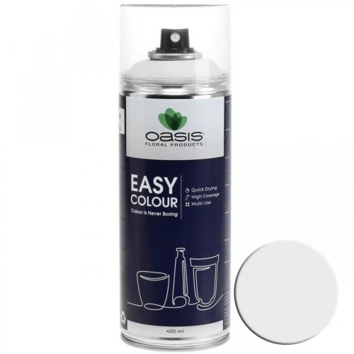 Floristik24 OASIS® Easy Color Spray, tinta spray branca, decoração de inverno 400ml