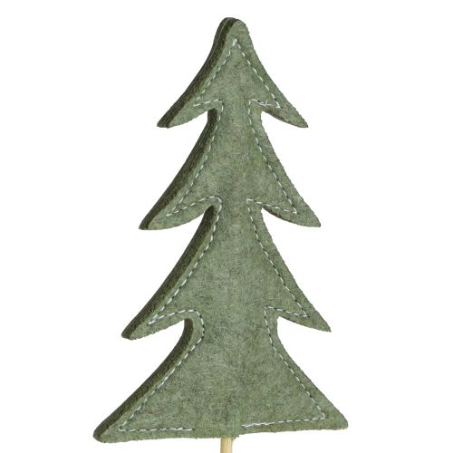 Itens Plug flor decoração em feltro árvore de Natal verde 11x3,5cm 6 un