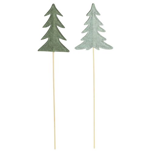 Itens Plug flor decoração em feltro árvore de Natal verde 11x3,5cm 6 un
