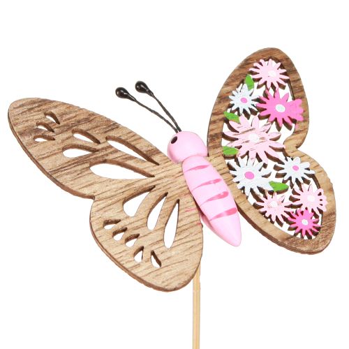 Floristik24 Plug flor madeira borboleta 4 cores 8x6cm 16 un