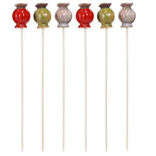Itens Plug flor cerâmica decoração papoula 3 cores Ø3,5cm 6 un