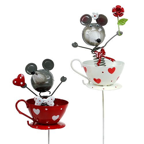 Flor stud mouse metal 10cm L33cm 2pcs