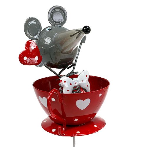 Floristik24 Flor stud mouse metal 10cm L33cm 2pcs