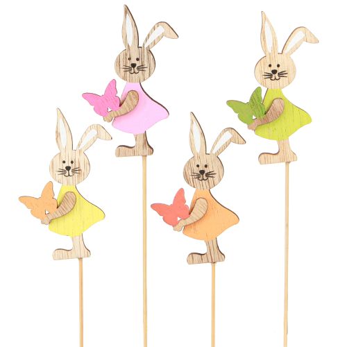 Itens Plugues de flores decoração coelhinhos da páscoa madeira colorida 5x8cm 16 un