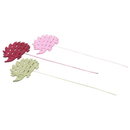 Floristik24 Plugue flor de madeira decorativo ouriço decoração cor 10x7cm 18 un