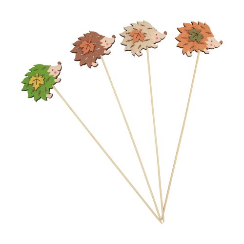 Plugue de flores decoração de ouriço de madeira marrom verde 8 × 6 cm 12 unidades