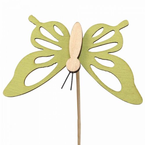 Itens Bujão flor borboleta deco madeira colorida 8,5cm 12uds