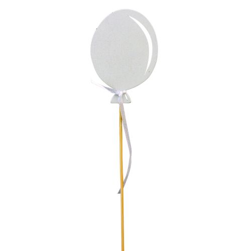 Floristik24 Buquê de flores decorativo balão topper de bolo branco 28 cm 8 unidades