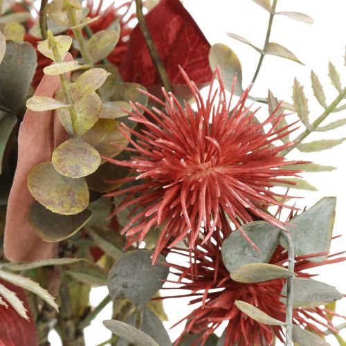 Floristik24 Buquê flores artificiais eucalipto cardo decoração floral 36cm