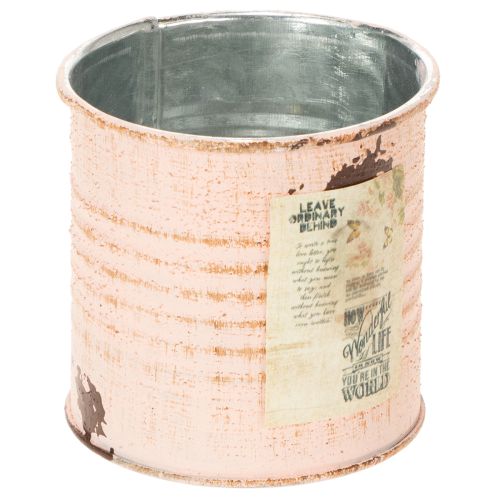 Itens Vaso decorativo para flores, lata de metal cor salmão, recipiente para ervas aromáticas Ø8cm H7,5cm