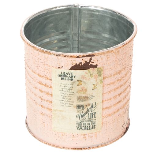 Floristik24 Vaso decorativo para flores, lata de metal cor salmão, recipiente para ervas aromáticas Ø8cm H7,5cm