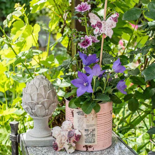 Itens Vaso de flores decorativo em lata, cor salmão, de metal, Ø15,5cm A15cm