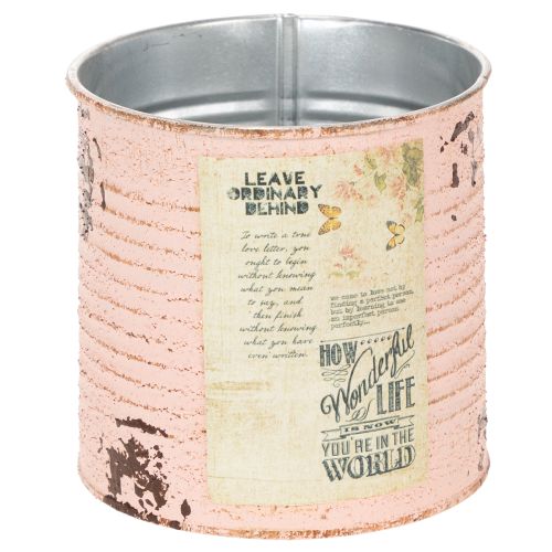 Floristik24 Vaso de flores decorativo em metal cor salmão, decoração de verão, Ø11cm H10,5cm