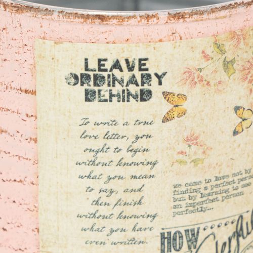 Itens Vaso de flores decorativo em metal cor salmão, decoração de verão, Ø11cm H10,5cm