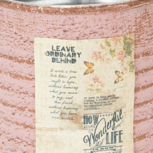 Itens Vaso de flores decorativo redondo de metal estilo antigo com rosas, Ø8cm A7,5cm