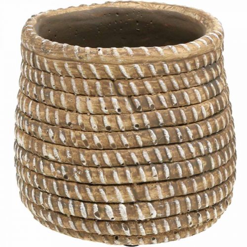 Floristik24 Boho vaso de flores trançado pote de cerâmica Ø6cm H7.5cm 4pcs