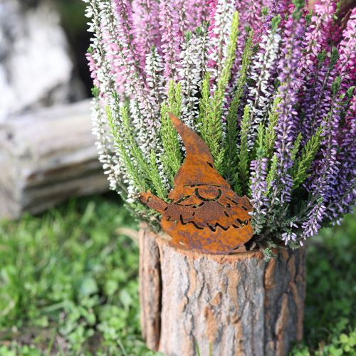 Itens Vaso de madeira para plantas, casca de gnomo, ferrugem, altura 24 cm
