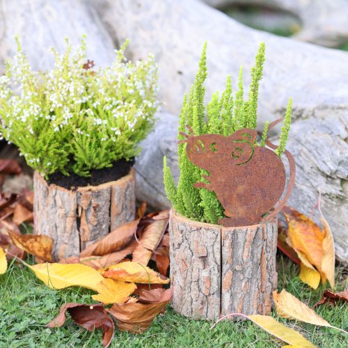 Itens Vaso de madeira para plantas casca e ferrugem de rato H24cm