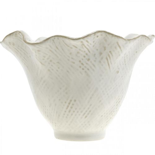Itens Vaso de flores plantador de cerâmica vaso de flores cálice branco Ø15cm
