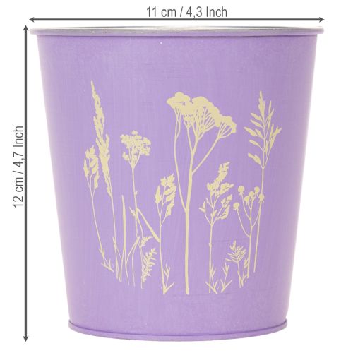 Vaso de flores redondo em tons pastel com motivo floral para plantas de interior, 12 cm, conjunto de 3 peças. | Floristik24.pt