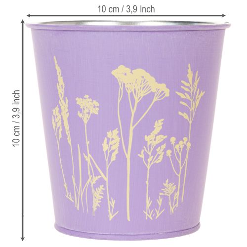 Conjunto de 3 Vasos de Metal com Motivo Floral em Pastel 10cm | Floristik24.pt