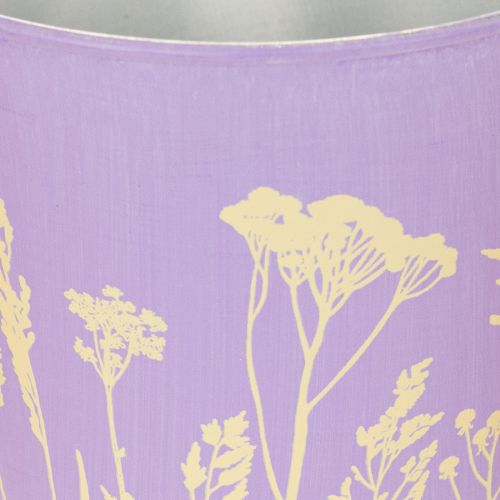 Conjunto de 3 Vasos de Metal com Motivo Floral em Pastel 10cm | Floristik24.pt