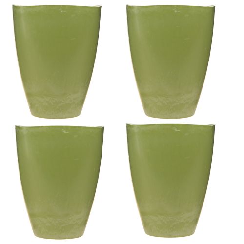 Itens Vaso de orquídea vaso de flores vaso de plástico verde Alt.16,5cm 4 unidades