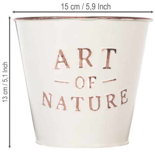 Vaso de zinco para flores, cor creme, Ø15cm A13,5cm | Floristik24.pt