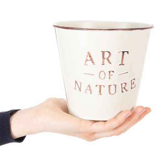 Itens Vaso de zinco para flores, cor creme, Ø15cm A13,5cm