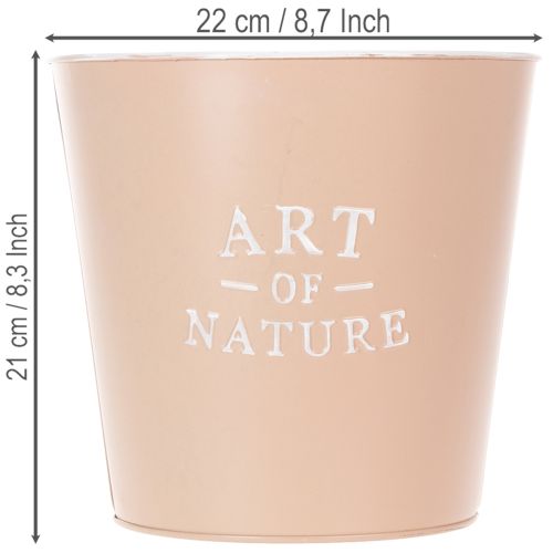 Itens Vaso de zinco para flores, floreira de metal, rosa antiga, Ø22cm A21cm
