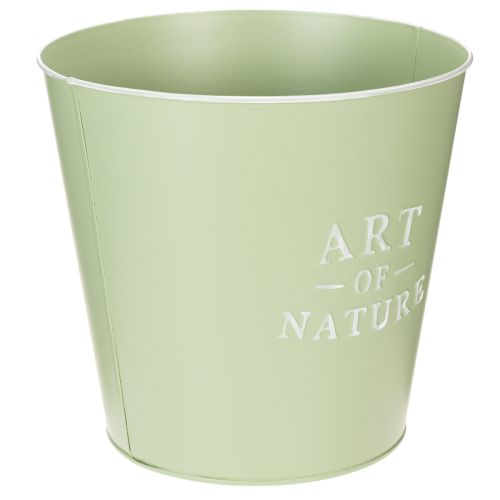 Itens Vaso de zinco, floreira de metal, verde menta, Ø22cm, A21cm