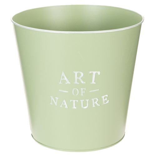 Floristik24 Vaso de zinco, floreira de metal, verde menta, Ø22cm, A21cm
